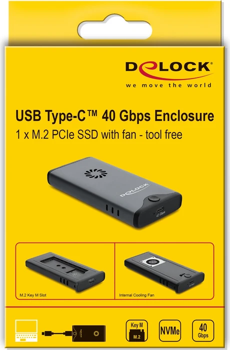 DeLOCK Externes Gehäuse für M.2 NVMe SSD, USB4