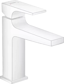 Hansgrohe Metropol Waschbeckenarmatur 110 mit Push-Open Ablaufgarnitur mattweiß