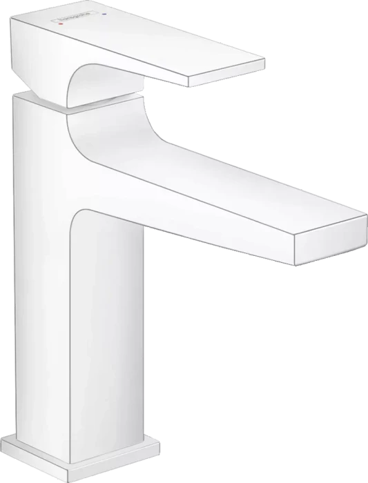 Hansgrohe Metropol Waschbeckenarmatur 110 mit Push-Open Ablaufgarnitur mattweiß