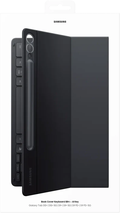 Samsung EF-DX820 Book Cover Keyboard Slim mit AI-Taste für Galaxy Tab S9+ / S9 FE+ / S10+, schwarz, IT