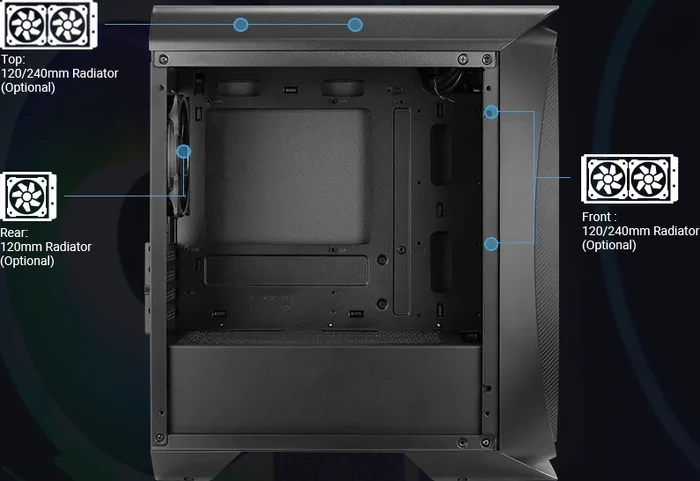 AeroCool Aero One Mini Eclipse, schwarz, Glasfenster