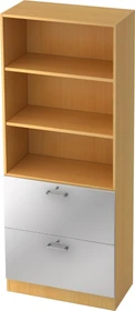 Hammerbacher HR-Schrank 5OH V7300, Chromgriff, buche/silber, Aufbewahrungskombination
