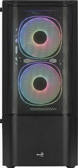 AeroCool Quantum Mesh [V2], schwarz, Lüfter LED Fixed RGB, Glasfenster