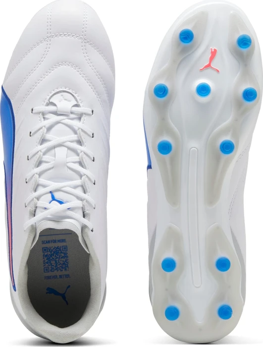 Puma King Pro FG/AG puma white/bluemazing/flat light gray