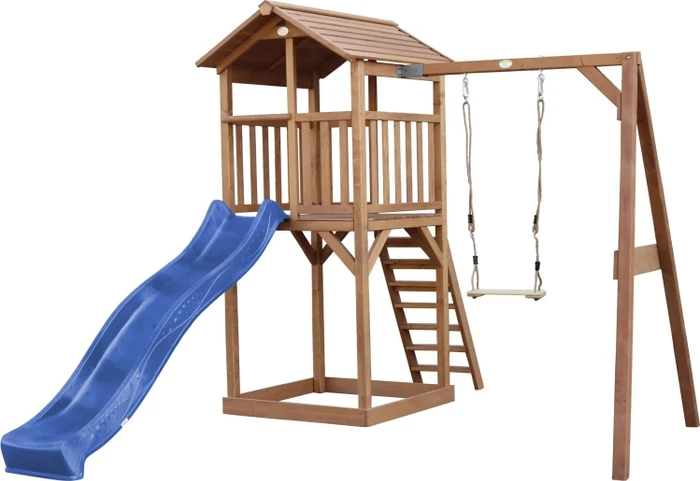 Axi Spielturm Beach Tower mit Schaukel und Rutsche braun/blau