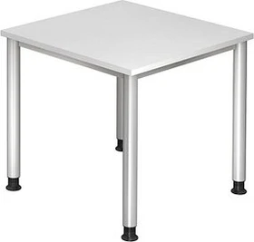 Hammerbacher Ergonomic Plus H-Serie VHS08/W/S Schreibtisch 80x80cm weiß/silber