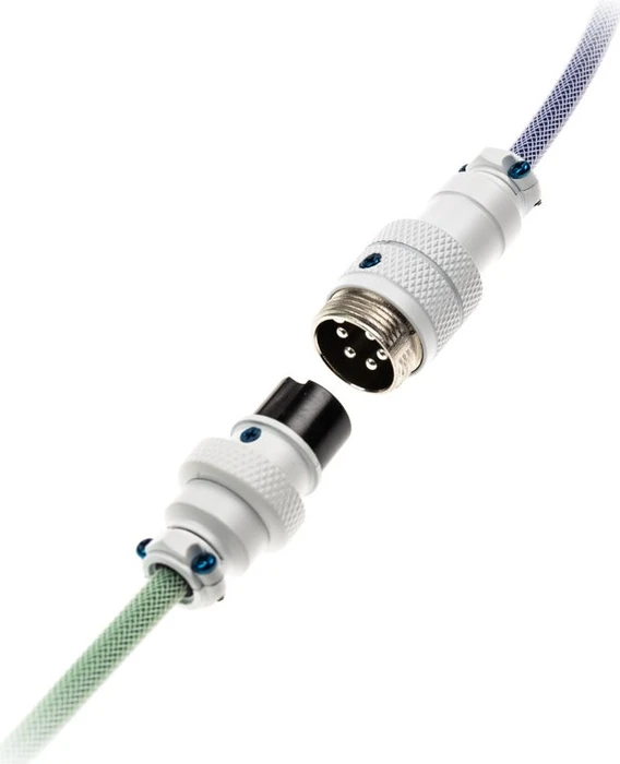 Ducky Premicord Spiralkabel USB-C auf USB-A, Tastaturkabel (Spiral-Textilkabel), 1.8m, Iris