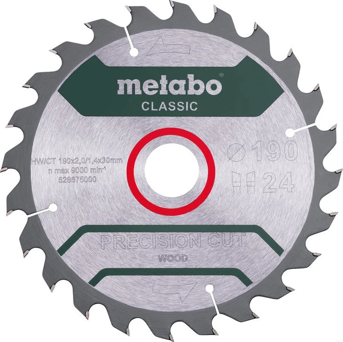 Metabo Precision Cut Wood Classic Kreissägeblatt 24Z, 190x1.4x30mm, 1 Stück