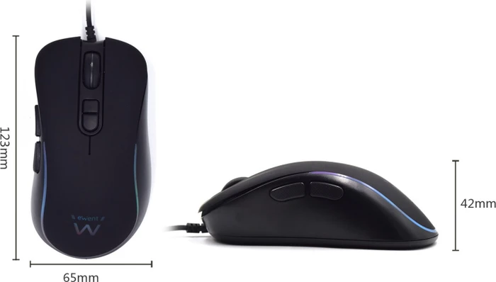 Ewent RGB Gaming Mouse schwarz, USB