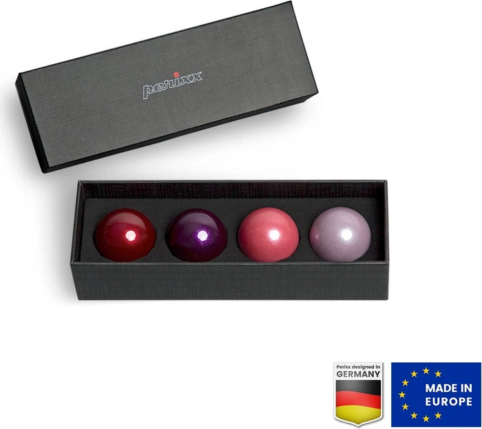 Perixx PERIPRO-303X4A 34mm für Perimice und Logitech M570, Ersatz-Trackball, lavendel/rosa/rot/violett, 4er-Set