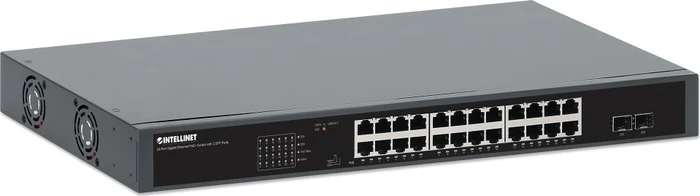 Intellinet Rackmount Gigabit Switch, 24x RJ-45, 2x SFP, 370W PoE+