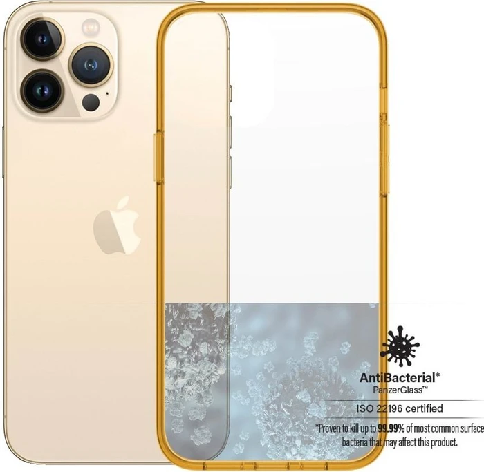PanzerGlass Clear Case Color AntiBacterial für Apple iPhone 13 Pro Max Tangerine Limited Edition