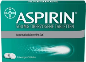 Bayer Aspirin 500mg überzogene Tabletten, 8 Stück