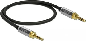 DeLOCK 3.5mm Klinke 3-Pin [Stecker] auf 3.5mm 3-Pin Klinke [Stecker], mit 2x Schraubadapter auf 6.35mm, schwarz 0.5m