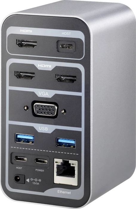 Renkforce 15-in-1 Notebook Dockingstation, 2x USB-C 3.0 [Buchse]