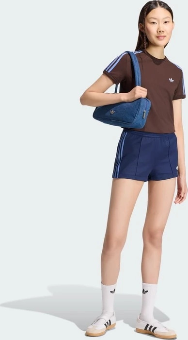 adidas 3-Streifen Slim T-Shirt kurzarm aurora coffee/blue fusion (Damen)