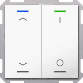 MDT Taster Light 63 2-fach studioweiß glänzend, Symbol Auf/Ab und I/O