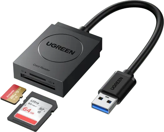 Ugreen 2-in-1 Card Reader, USB-A 3.0 [Stecker]