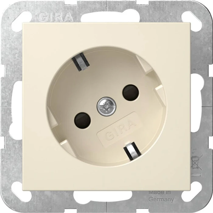 Gira System 55 SCHUKO-Steckdose cremeweiß glänzend