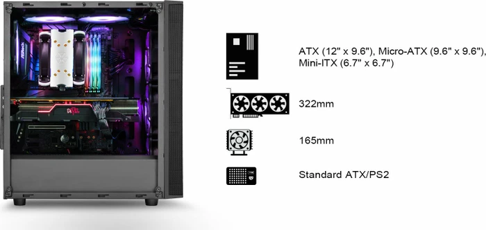 SilverStone Fara R1, schwarz, Glasfenster