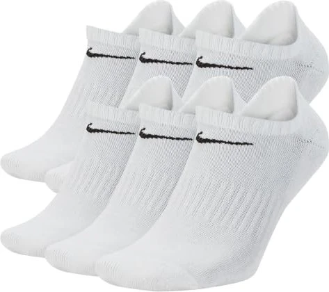 Nike Everyday Cushioned No-Show Socken weiß/schwarz, 6 Paare