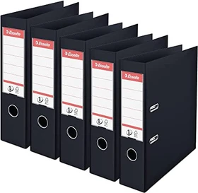 Esselte No. 1 Ordner 2-Ring Plastik, 75mm, A4, schwarz