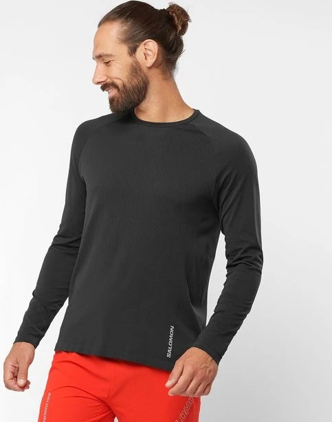 Salomon Sense Aereo Seamless Funktionsshirt langarm deep black (Herren)