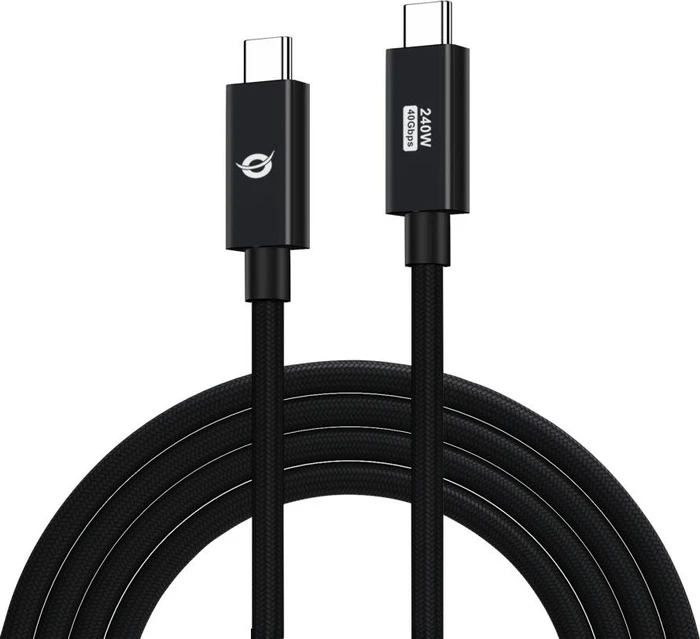 Conceptronic USB-C Kabel ETTA04B20, USB4 Gen3x2, 40Gb/s, 8K60Hz, 240W PD EPR, USB-C [Stecker] auf USB-C [Stecker], 2m