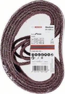 Bosch Professional N480 Best for Inox Schleifband mittel, 20x520mm, 10 Stück