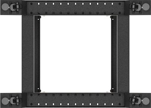 Lanberg Open Rack Series 19" Open Frame Rack 18HE, 4-Pfosten, mit Rollen, Flat Pack, tiefenverstellbar, 430-590mm, RAL 9004, 800mm tief