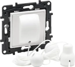 LEGRAND SEANO Zugtaster Wechselkontakt 6A – Ultraweiß, Mit Nachrüstoption Für Zugschnur (089805), 765118
