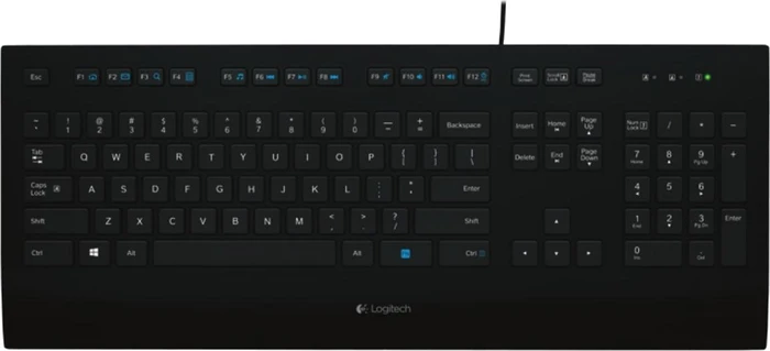 Logitech Corded Keyboard K280e, schwarz, USB, FR