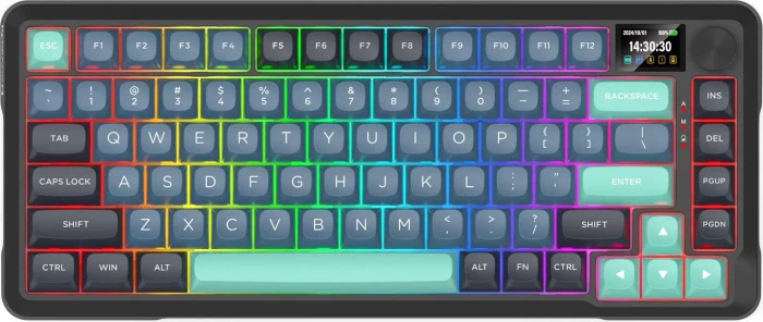 Redragon Behemoth K724 Pro Wireless, Dark Jade, LEDs RGB, Mint Mambo, USB/Bluetooth, US