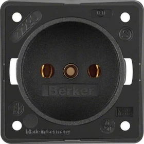 Berker Integro FLOW Steckdose ohne Schutzkontakt Niederlande, schwarz matt