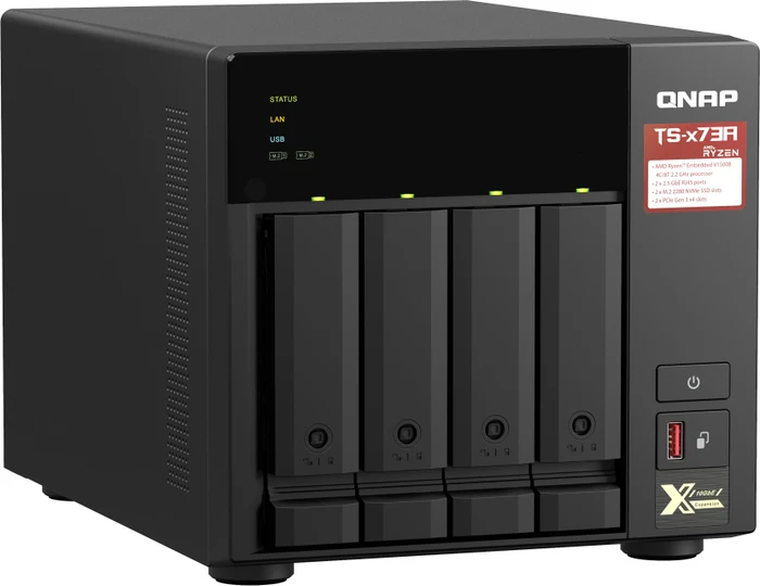 QNAP QuTS hero Turbo Station TS-473A-64G 40TB, 64GB RAM, 2x RJ-45 2.5GBase-T, 3x USB-A 3.1