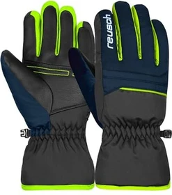 Reusch Alan Skihandschuhe black/dress blue/neon green (Junior)