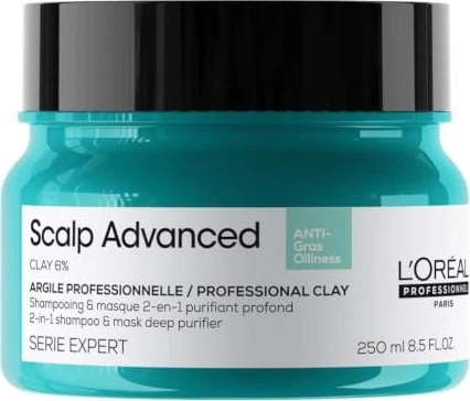 L'Oréal Expert Scalp Advanced Anti-Oiliness 2-in-1 Deep Purifier Clay Shampoo & Maske