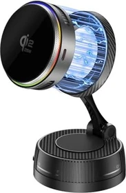 4smarts Qi2 25W/MagSafe Ladegerät mit Kühlung RGB 360° Halterung spacegrau