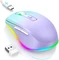 Seenda Rechargeable Wireless RGB Mouse mit Jiggler-Funktion, hellgrün/violett, USB Vorschaubild