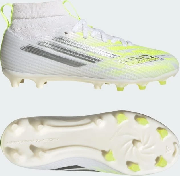 adidas F50 Sparkfusion League Mid Cut FG/AG cloud white/iron metallic/hi-res yellow (Junior)