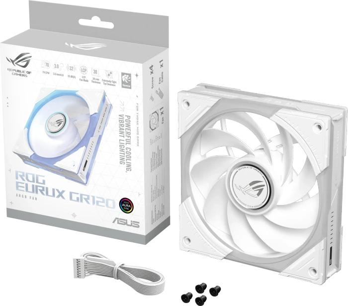 ASUS ROG Eurux GR120 ARGB, Reverse, weiß, Single Pack, 120mm