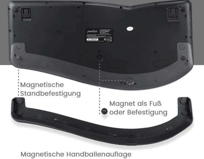 Perixx Periduo 605 Wireless Ergonomic Split Keyboard and Vertical Mouse Combo schwarz, USB, DE