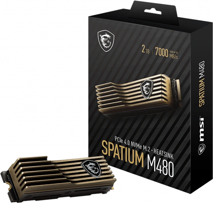 MSI Spatium M480 2TB, M.2 2280 / M-Key / PCIe 4.0 x4, Kühlkörper
