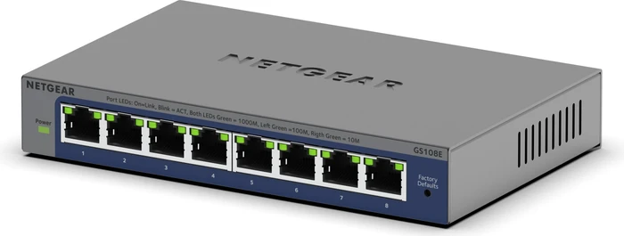 Netgear ProSAFE Plus GS100 Desktop Gigabit Smart Switch, 8x RJ-45