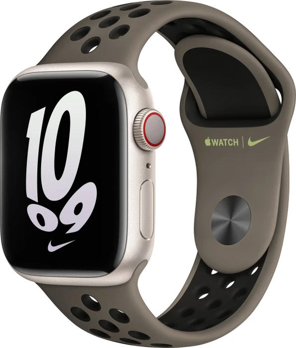 Apple Nike Sportarmband Regular für Apple Watch 41mm Olive Grey/schwarz