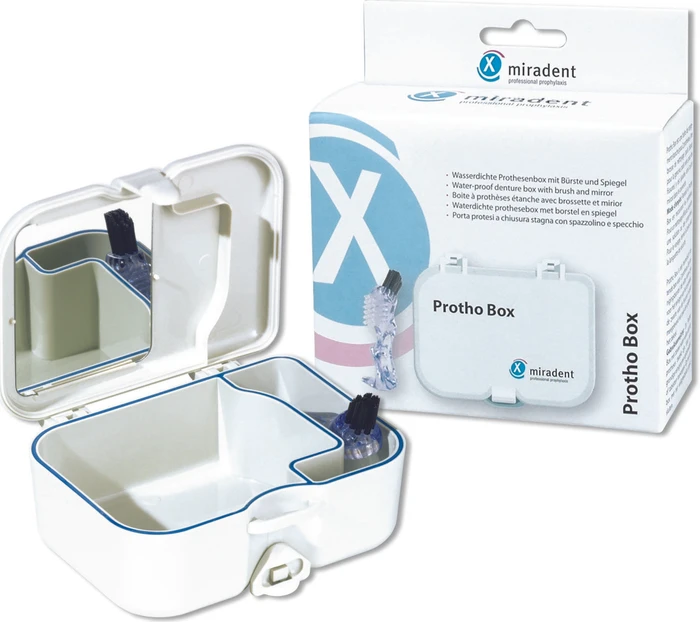 Miradent Protho Box Prothesenbox mit Bürste