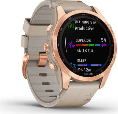 Garmin Fenix 7S Sapphire Solar rose gold titanium/limestone