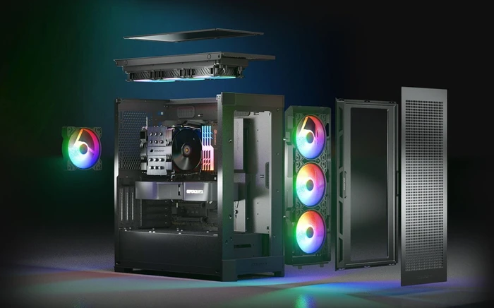 Cougar Duoface Pro RGB, schwarz, Glasfenster