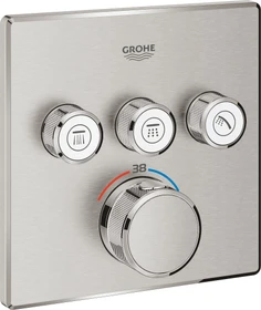 Grohe Grohtherm SmartControl Thermostat mit 3 Ventilen supersteel