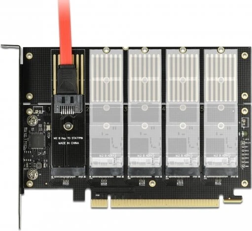 DeLOCK 5x M.2 SATA, PCIe 3.0 x16